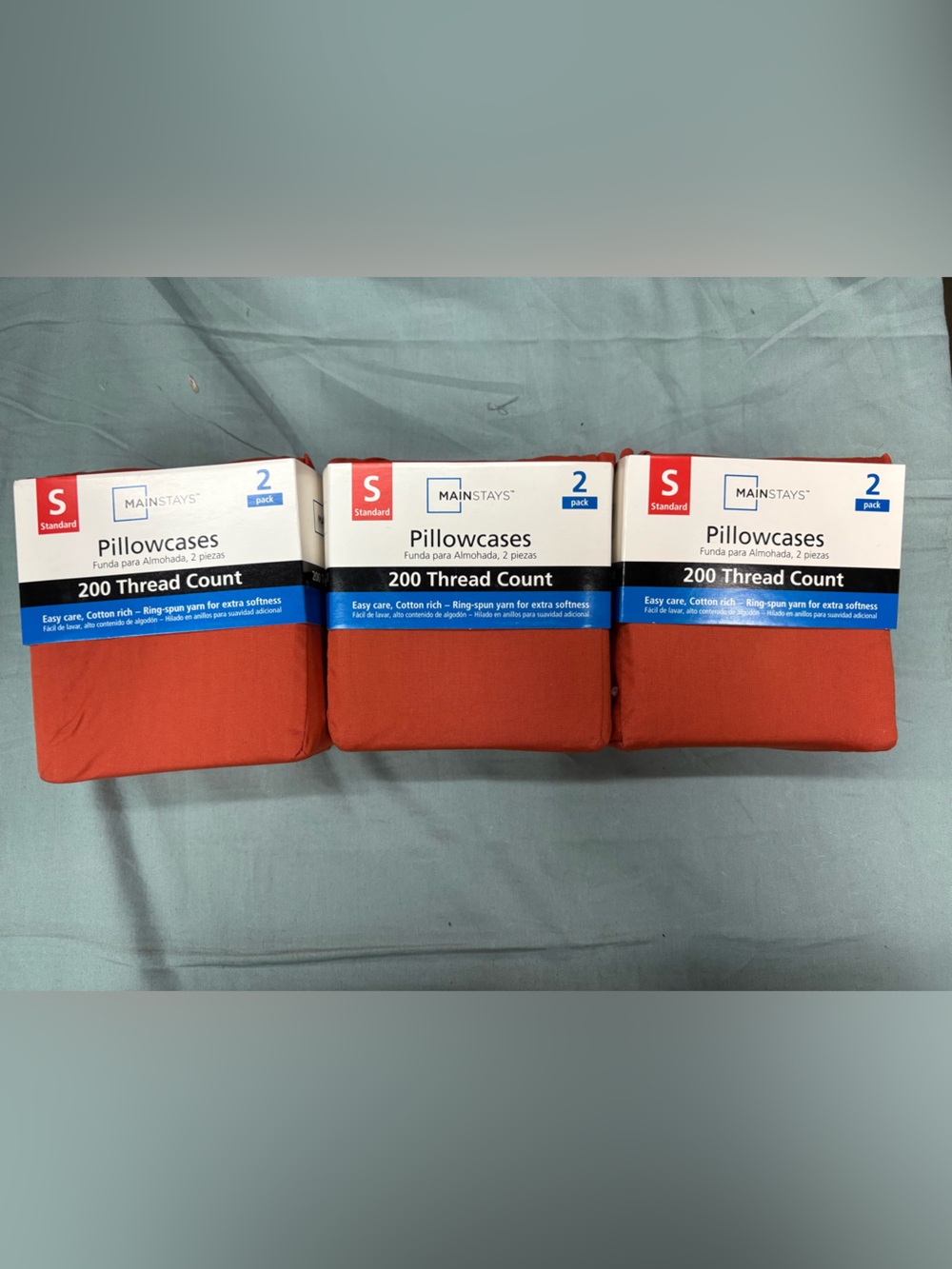 Mainstays Solid Rust Red Pillowcase 2-Pack (Set of 3)